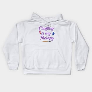 Crafting is my therapy Kids Hoodie